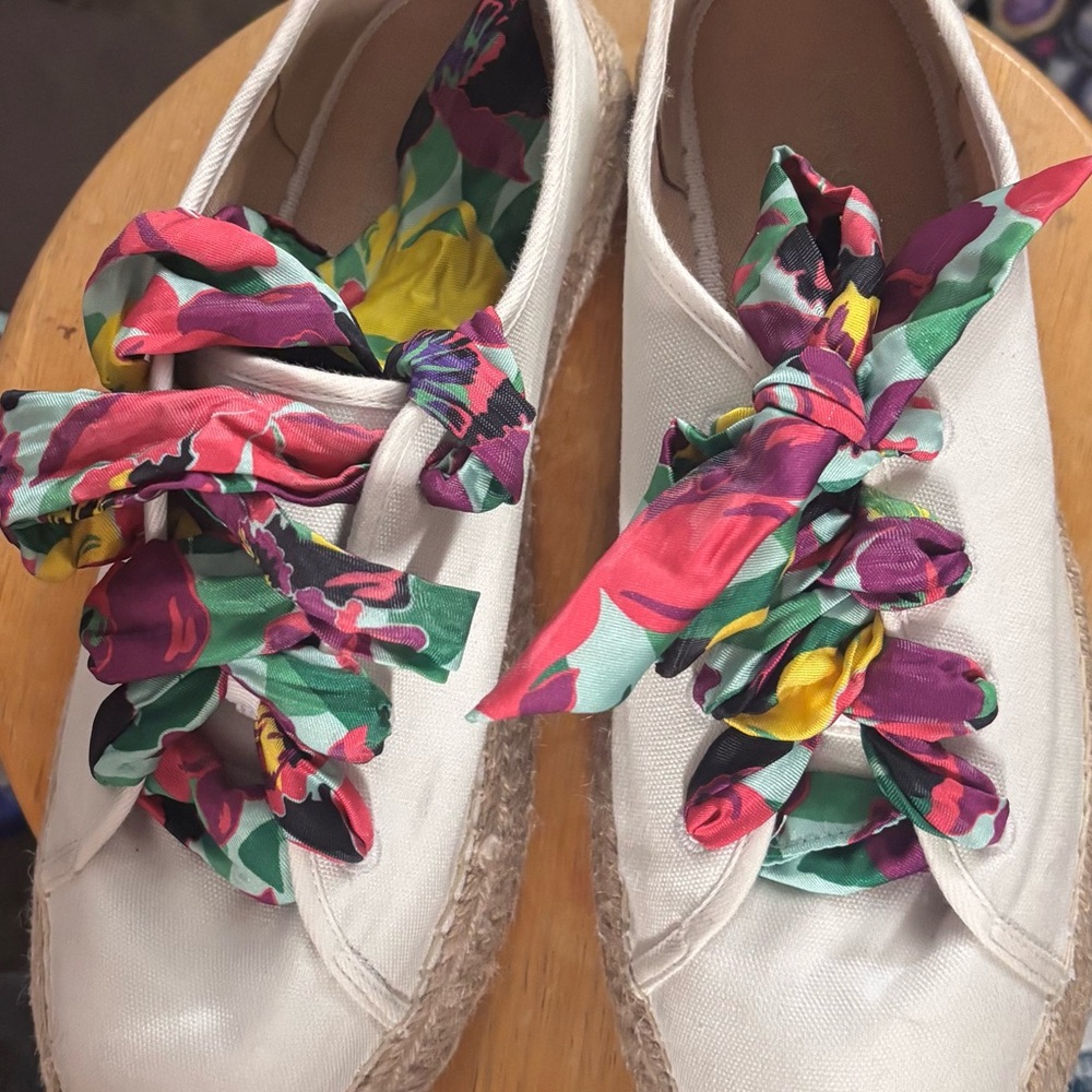 Kate Spade, New York, Eastwell Orchid Bloom Espadrille Canvas Sneakers 8.5